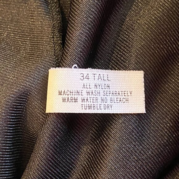 Shadowline Black Full Slip Dress Size 34 Tall Lace Trim Nylon Adjustable Straps - Picture 7 of 7